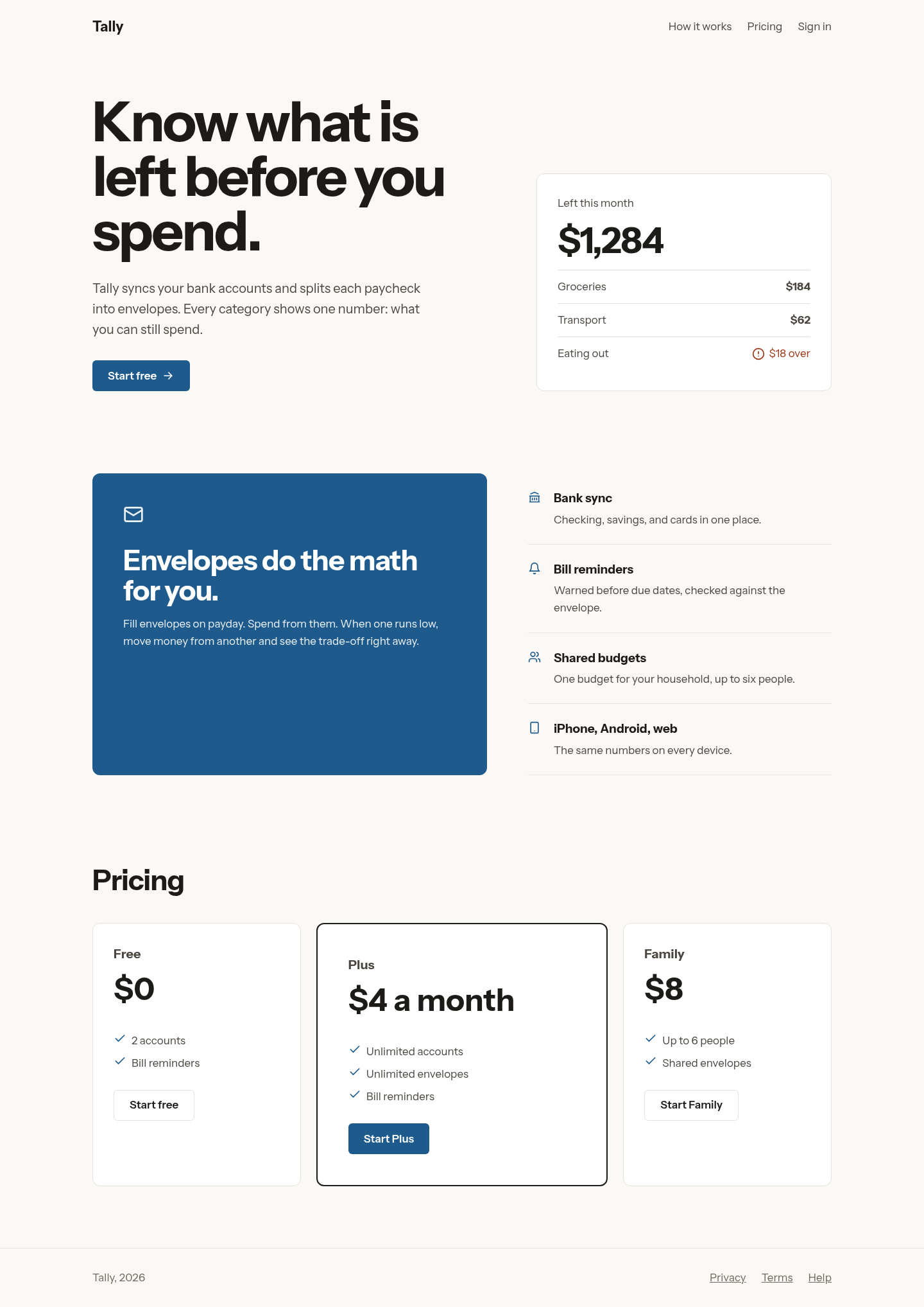 After: Tally landing page with ux-ui-agent-skills